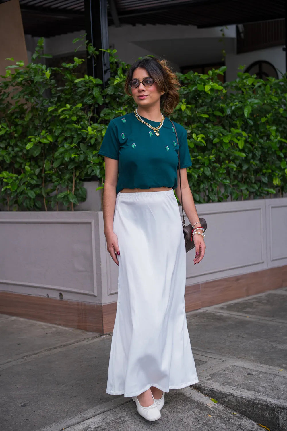 CAMISETA LARGA BORDADA CACTUS REF 013547