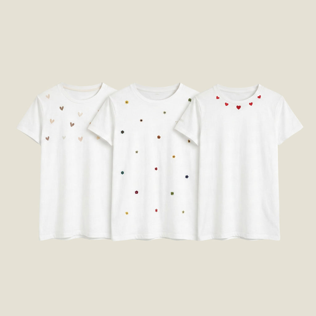 PACK DE 3 CAMISETAS BORDADAS PREMIUM
