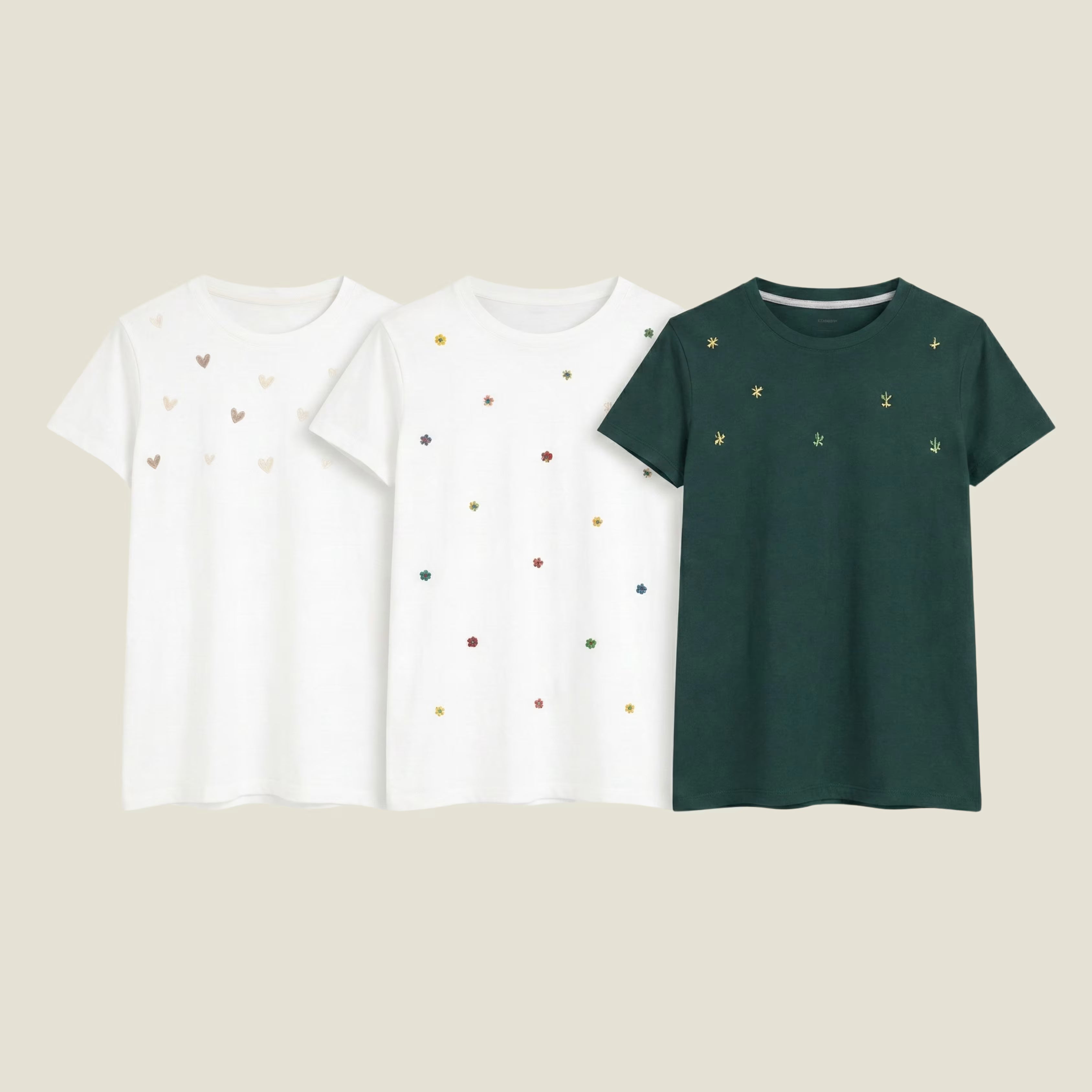 PACK DE 3 CAMISETAS BORDADAS PREMIUM